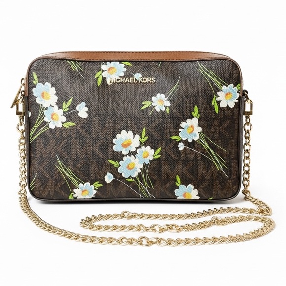 Michael Kors Jet Set Signature Chain Crossbody Bag with Daisy Floral Print - Picture 2 of 9